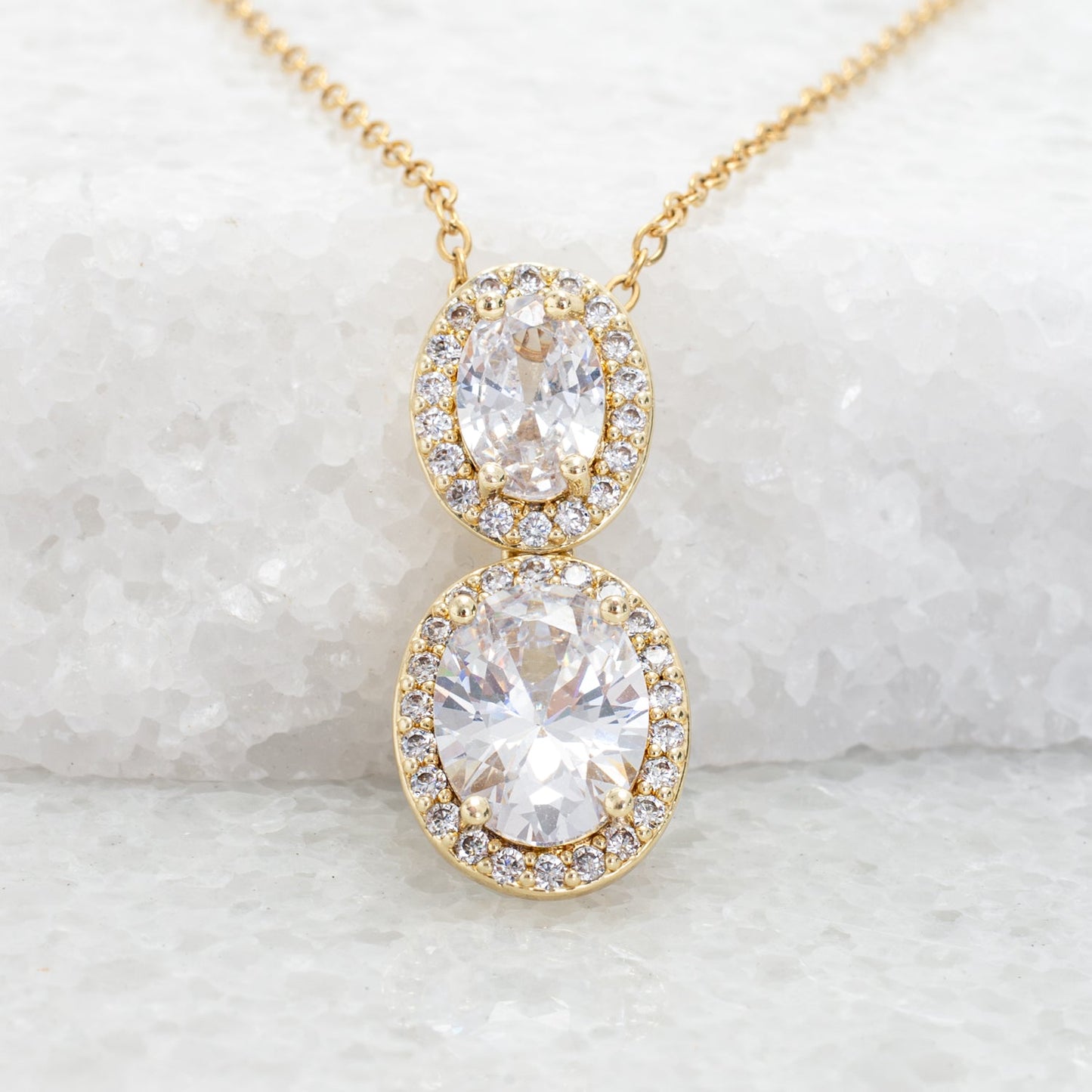 Divine Connection Gold and Zircon Necklace