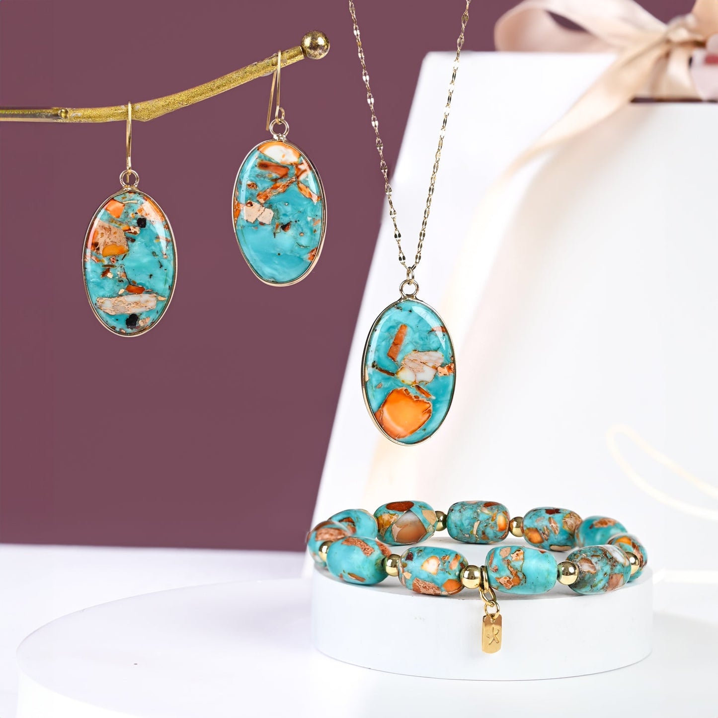 Sierra Bloom Turquoise Emperor Stone Gift Set
