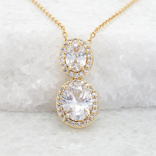 Divine Connection Gold and Zircon Necklace